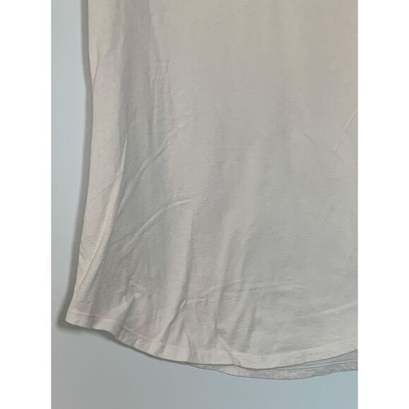 White Crow Buckle V Neck Raw Edge Light Pink T Shirt Size Small - Picture 3 of 8